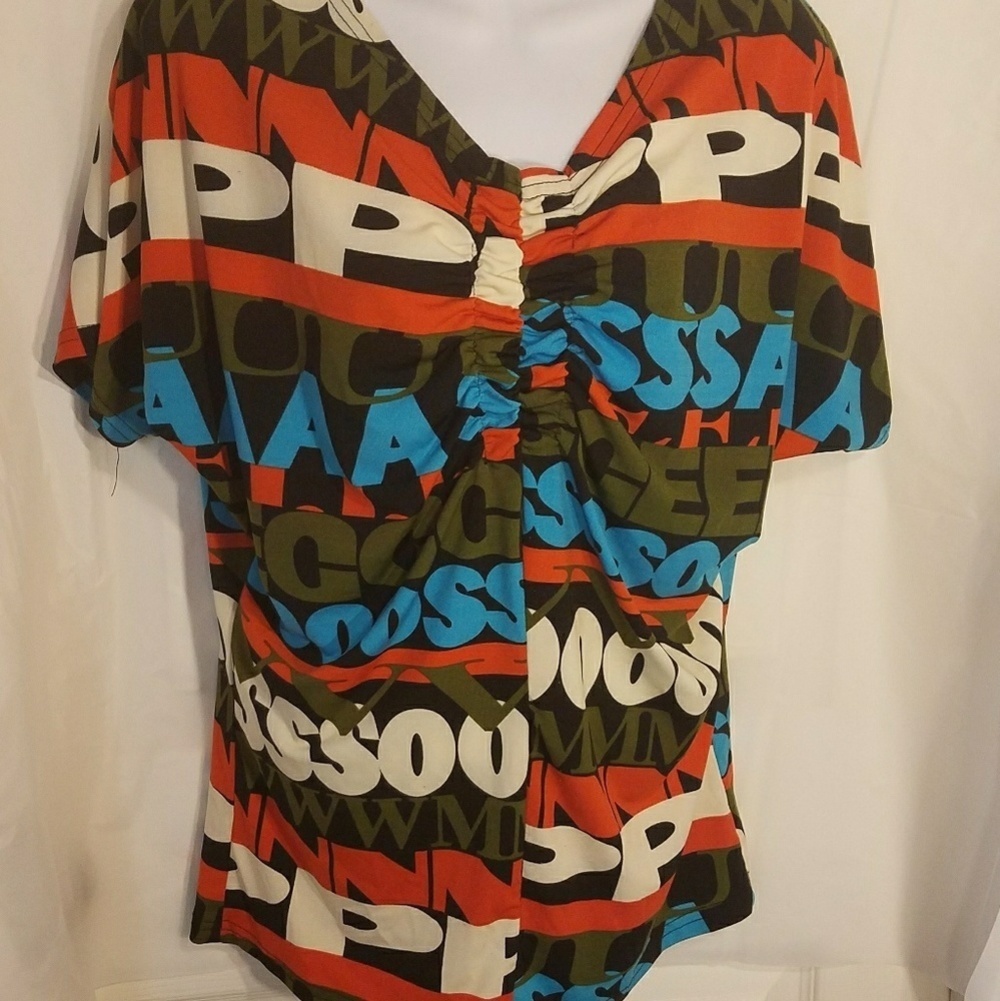 Radio Days vneck cinched on chest blouse sz Med